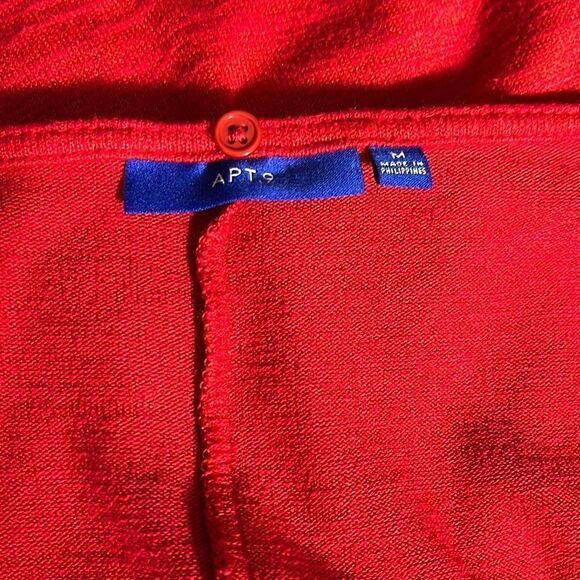 Apt.9 Women Scoop Neck Red Long Sleeve Loose Long Dress Size M - Picture 7 of 7